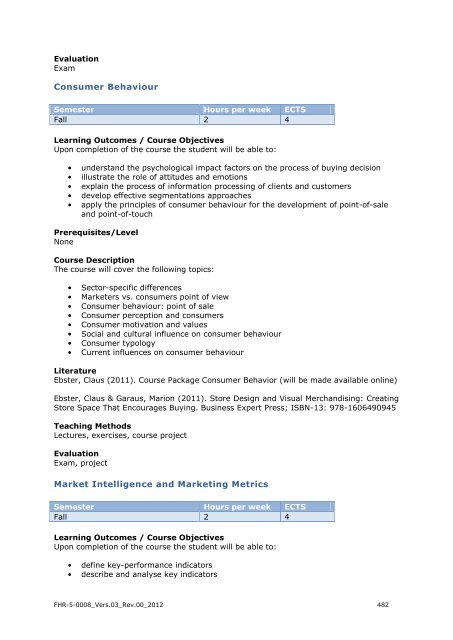 EXPORT-ORIENTED MANAGEMENT - IMC Fachhochschule Krems