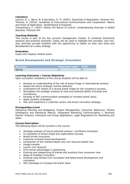 EXPORT-ORIENTED MANAGEMENT - IMC Fachhochschule Krems