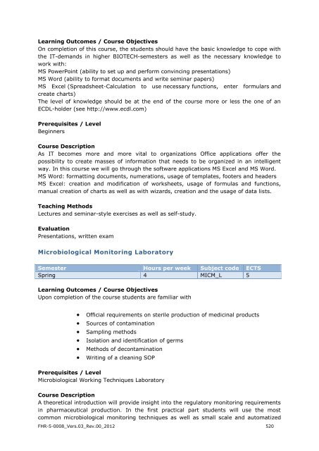 EXPORT-ORIENTED MANAGEMENT - IMC Fachhochschule Krems