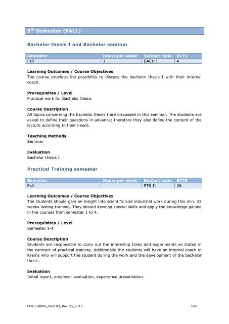 EXPORT-ORIENTED MANAGEMENT - IMC Fachhochschule Krems