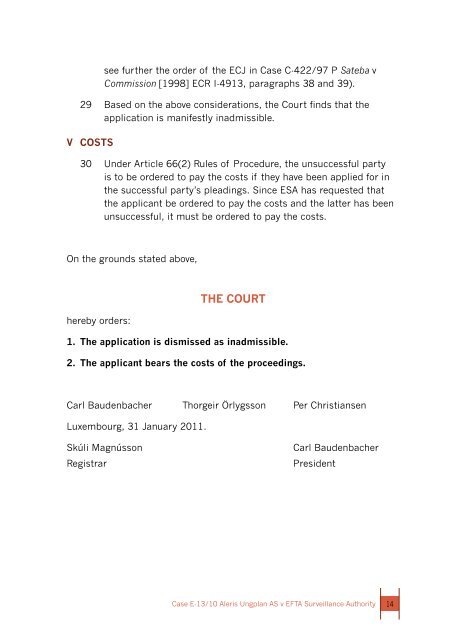 Report 2011 - EFTA Court