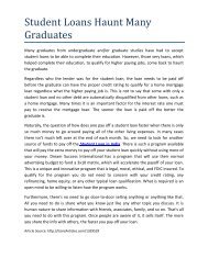 Student Loans Haunt Many Graduates