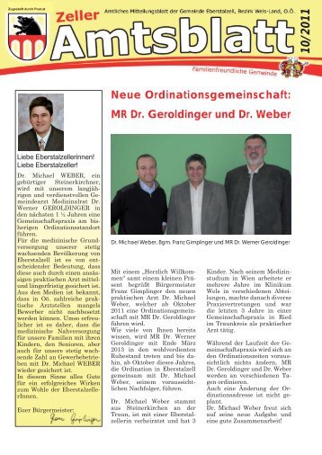 MR Dr. Geroldinger und Dr. Weber - Gemeinde Eberstalzell