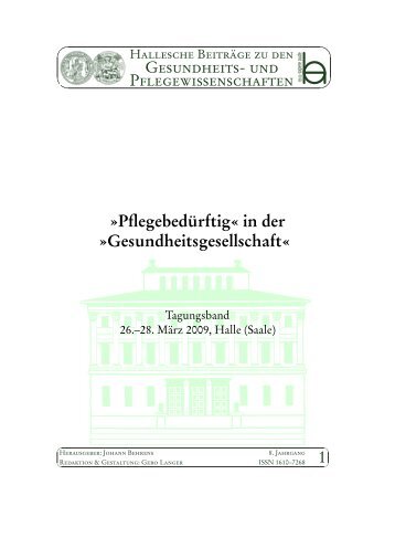 Hallesche Beiträge zu den Gesundheits- und Pflegewissenschaften