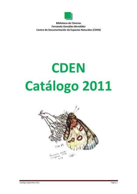 CDEN Catálogo 2011 - Biblioteca y Archivo de la Universidad ...