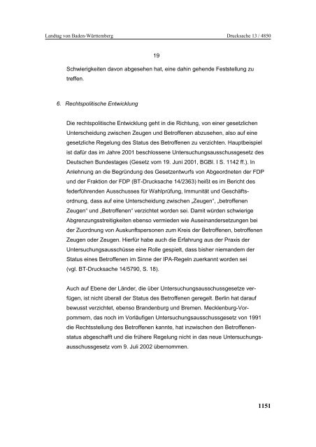 Landtag von Baden-Württemberg Bericht und Beschlussempfehlung