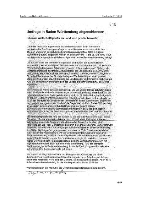 Landtag von Baden-Württemberg Bericht und Beschlussempfehlung