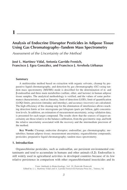 Pesticide Protocols Pesticide Protocols