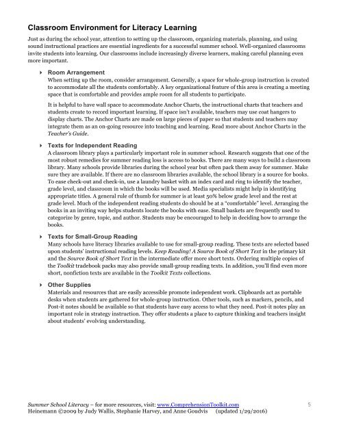 Summer School Literacy Pacing Guide