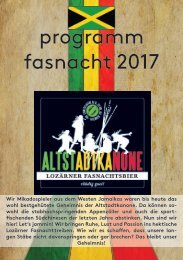 Altstadtkanone Programm Fasnacht 2017