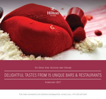 Hilton Abu Dhabi Food & Beverage Offers February 