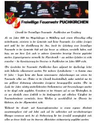 Chronik der Freiwilligen Feuerwehr  Puchkirchen am Trattberg