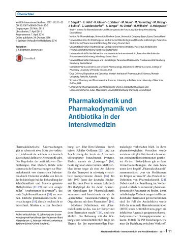 03 Pharmakokinetik und Pharmakodynamik von Antibiotika in der Intensivmedizin