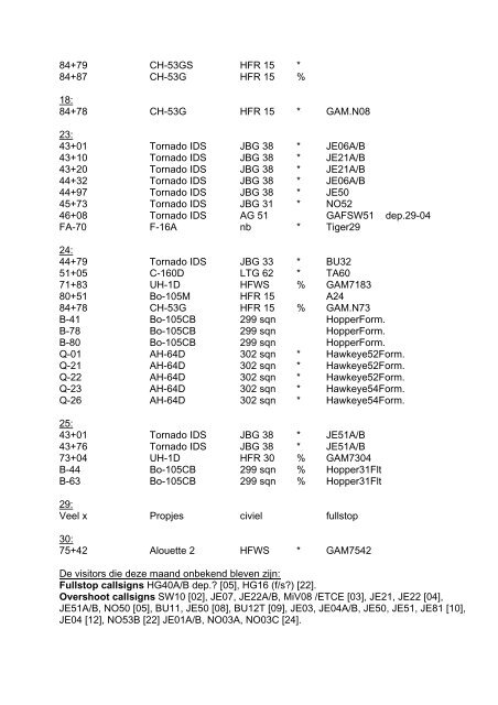 Hopsten movements 1960 - 2006 (.pdf-Datei) - Fluglehrzentrum F-4F