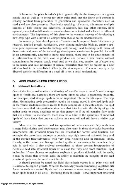 Food Lipids: Chemistry, Nutrition, and Biotechnology