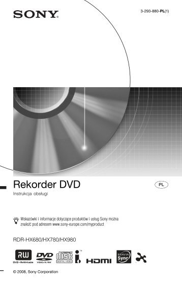 Sony RDR-HX980 - RDR-HX980 Istruzioni per l'uso Polacco