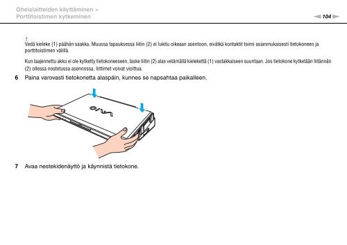 Sony VPCSE1S9E - VPCSE1S9E Istruzioni per l'uso Finlandese