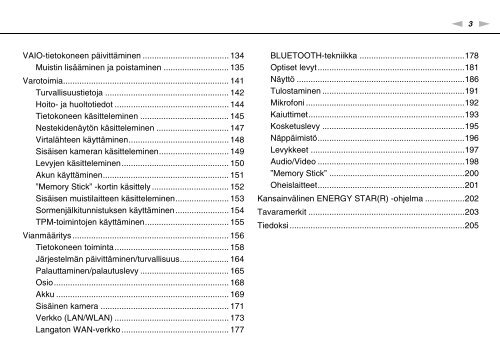 Sony VPCSE1S9E - VPCSE1S9E Istruzioni per l'uso Finlandese