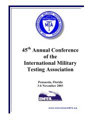 2003 IMTA Proceedings - International Military Testing Association