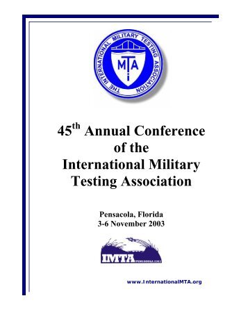 2003 IMTA Proceedings - International Military Testing Association