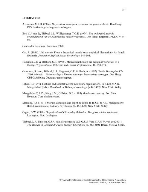 2003 IMTA Proceedings - International Military Testing Association