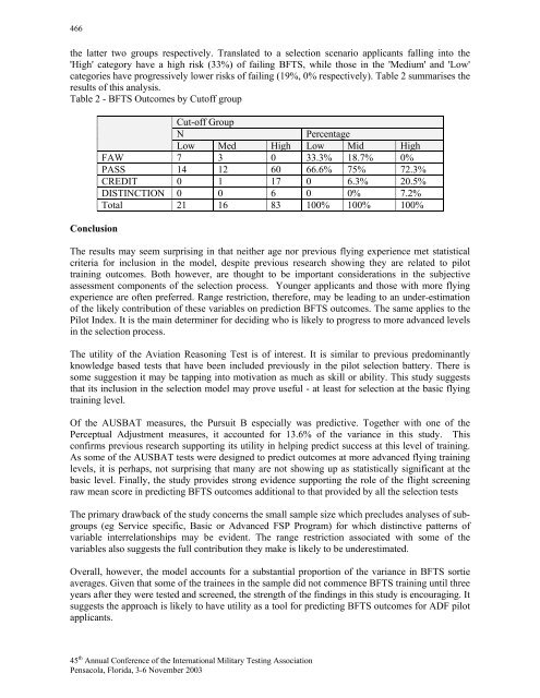 2003 IMTA Proceedings - International Military Testing Association