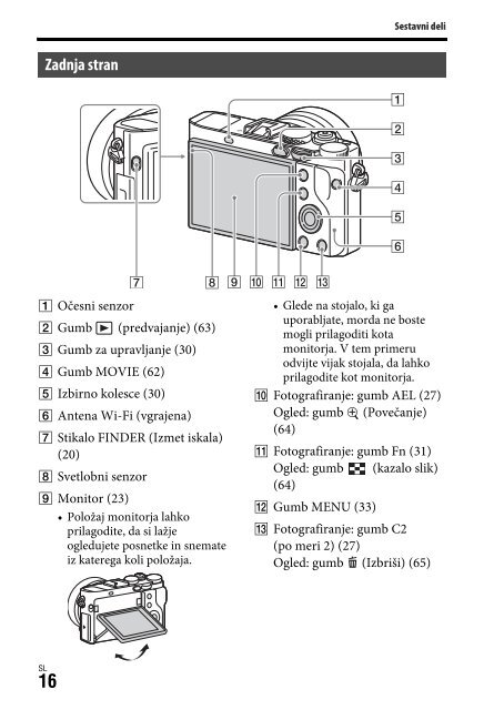 Sony DSC-RX1RM2 - DSC-RX1RM2 Istruzioni per l'uso Sloveno