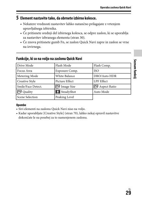 Sony DSC-RX1RM2 - DSC-RX1RM2 Istruzioni per l'uso Sloveno