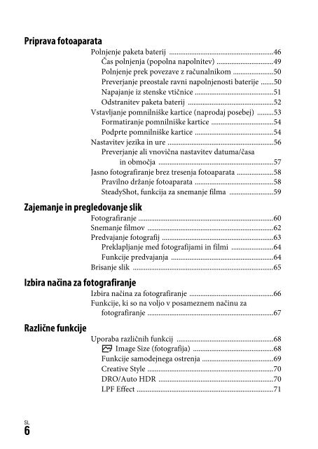 Sony DSC-RX1RM2 - DSC-RX1RM2 Istruzioni per l'uso Sloveno