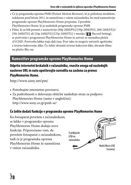 Sony DSC-RX1RM2 - DSC-RX1RM2 Istruzioni per l'uso Sloveno