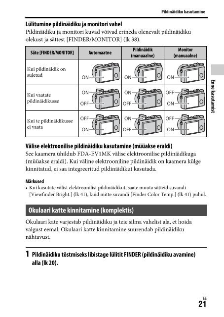 Sony DSC-RX1RM2 - DSC-RX1RM2 Istruzioni per l'uso Estone