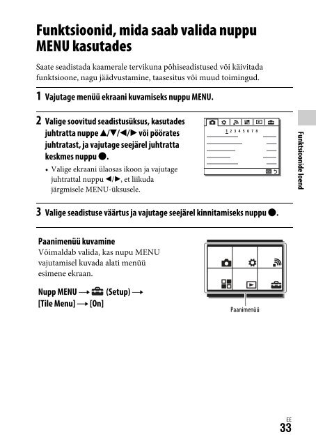 Sony DSC-RX1RM2 - DSC-RX1RM2 Istruzioni per l'uso Estone