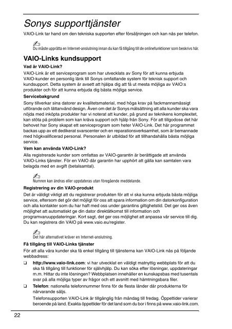 Sony VGN-SR4VR - VGN-SR4VR Documenti garanzia Svedese