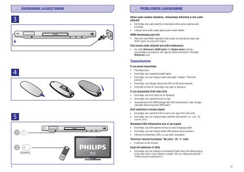 Philips 7000 series Lecteur Blu-ray / DVD - Mode d&rsquo;emploi - EST