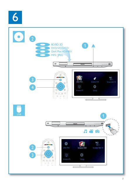 Philips 7000 series Lecteur Blu-ray / DVD - Mode d&rsquo;emploi - SWE