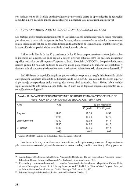 Situación educativa de América Latina y el Caribe, 1980-2000; 2001