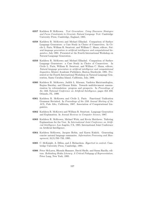 Bibliography in pdf form for 'reading' - Fachbereich 10 - Universität ...