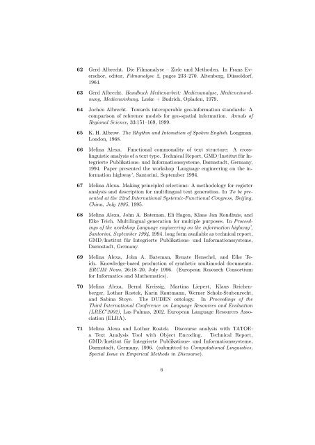 Bibliography in pdf form for 'reading' - Fachbereich 10 - Universität ...