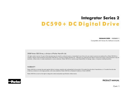 Parker SSD Drives 590+ DC Digital Drive Manual - Inverter Drive ...