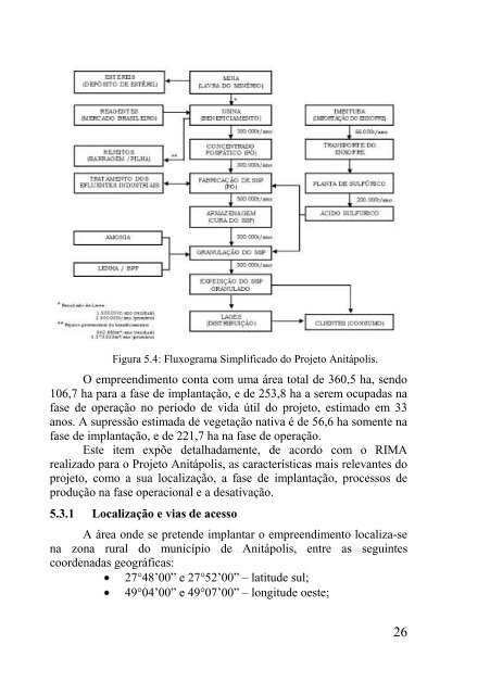 Ambiente e Mineração de Fosfato - Estudo de caso