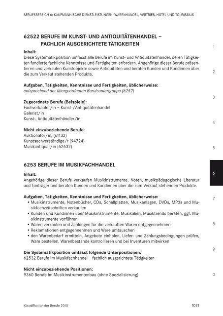 Klassifikation der Berufe 2010 - Statistik der Bundesagentur für Arbeit