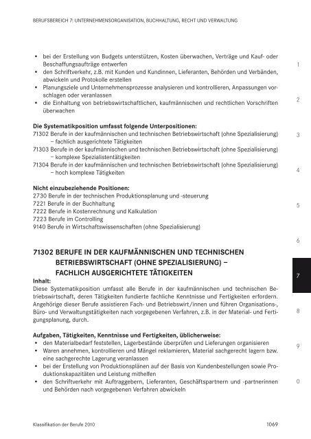 Klassifikation der Berufe 2010 - Statistik der Bundesagentur für Arbeit