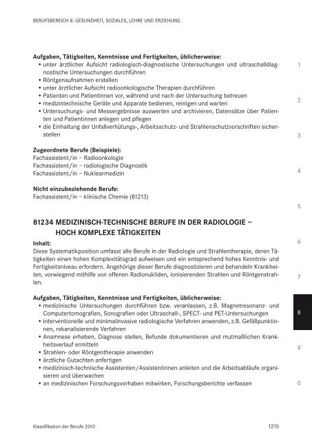 Klassifikation der Berufe 2010 - Statistik der Bundesagentur für Arbeit