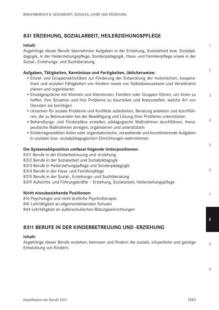 Klassifikation der Berufe 2010 - Statistik der Bundesagentur für Arbeit