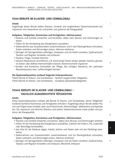 Klassifikation der Berufe 2010 - Statistik der Bundesagentur für Arbeit