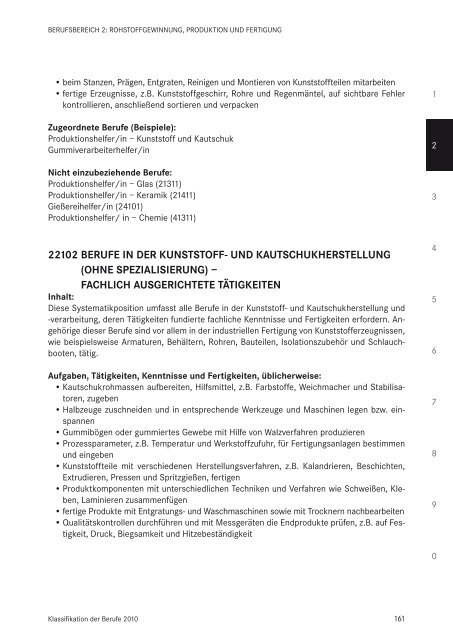 Klassifikation der Berufe 2010 - Statistik der Bundesagentur für Arbeit