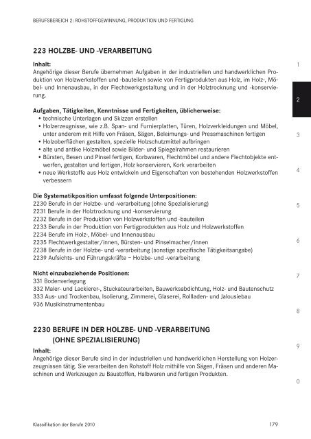 Klassifikation der Berufe 2010 - Statistik der Bundesagentur für Arbeit