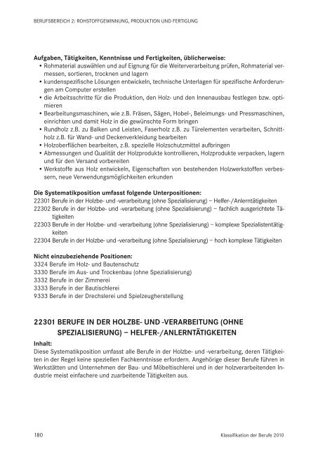 Klassifikation der Berufe 2010 - Statistik der Bundesagentur für Arbeit