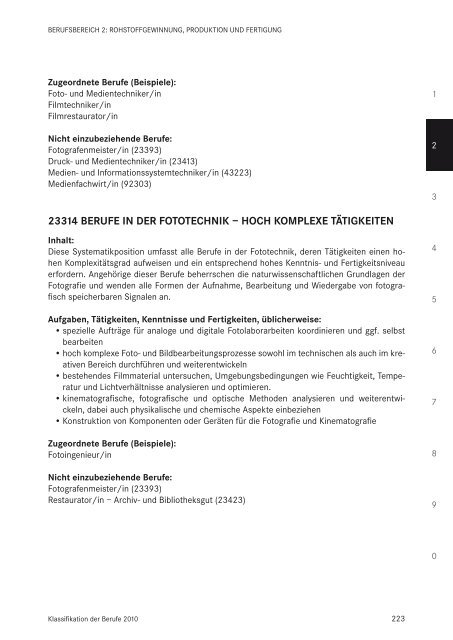 Klassifikation der Berufe 2010 - Statistik der Bundesagentur für Arbeit