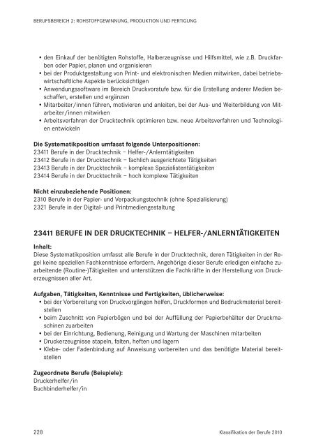 Klassifikation der Berufe 2010 - Statistik der Bundesagentur für Arbeit